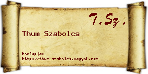 Thum Szabolcs névjegykártya